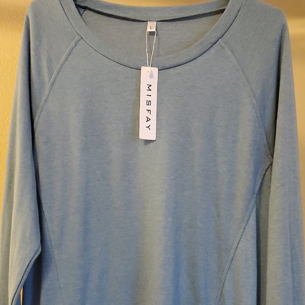 Women's Aqua Blue Top Sz L